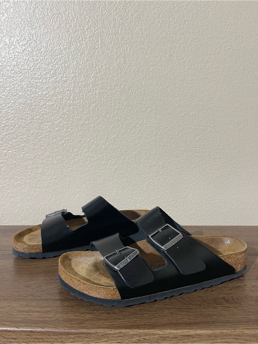 Birkenstock  Black Double-Buckle Slide Sandals